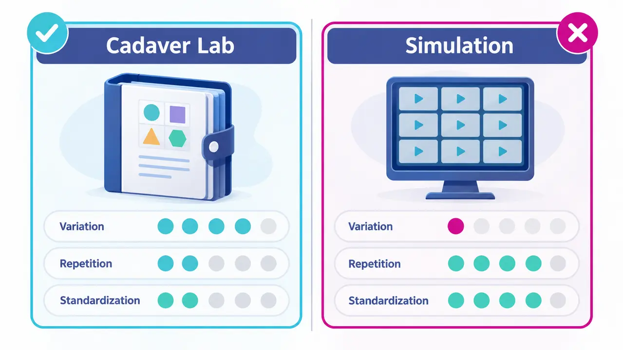 Cadaver labs versus simulation alone